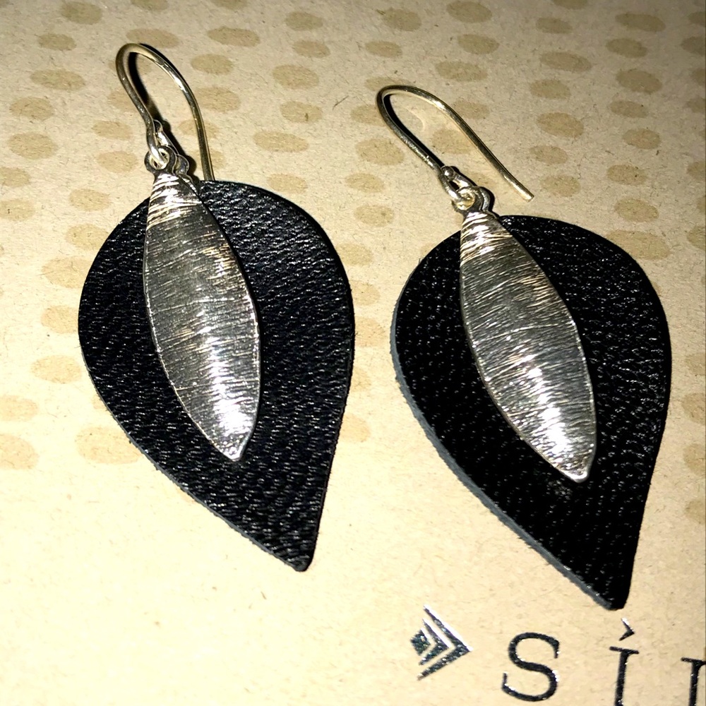 Silpada Layered Leaf Earrings